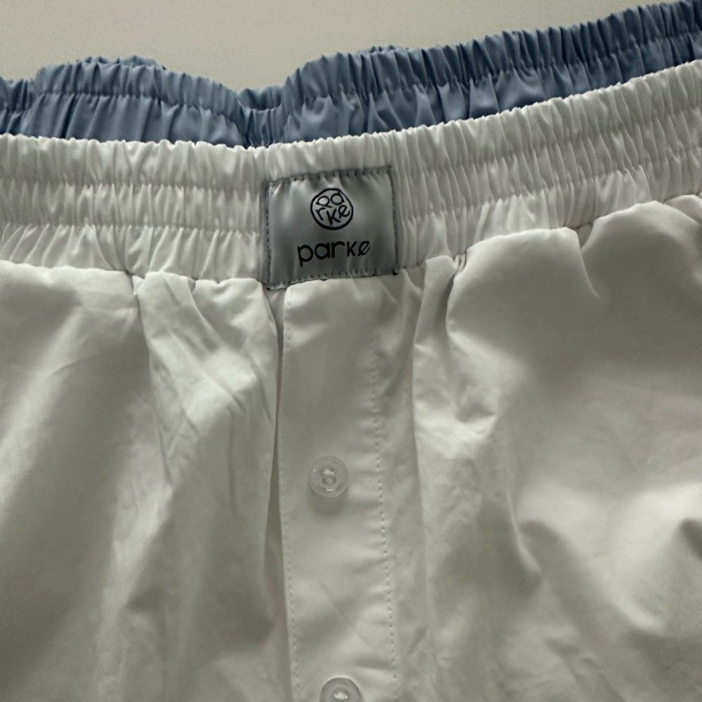 Parke Double Boxer Short White and Blue Small NWT - Picture 3 of 9